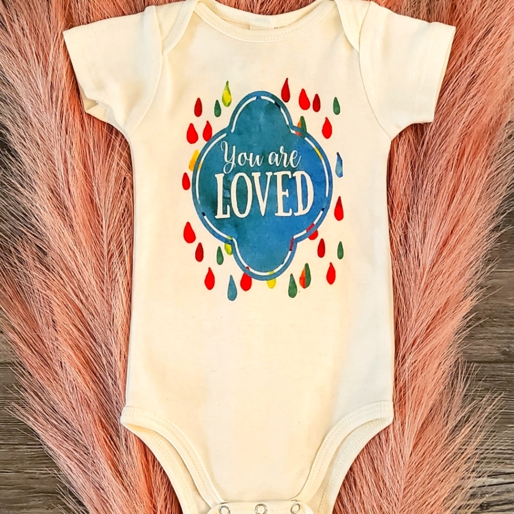 Royalapparel 100% organic cotton, made in USA. Baby girl short sleeve onesie